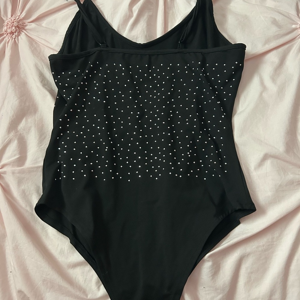 Black Rhinestone Bodysuit - Picture 3 of 3